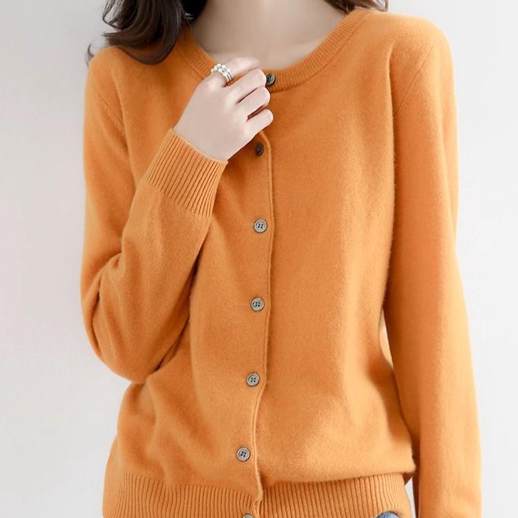 Весенний джемпер с круглым вырезом, свободный, мягкий, тонкий свитер, вязаный кардиган, куртка, осенний, корейская версия, с длинным рукавом, однотонные свитера, топы, верхняя одежда