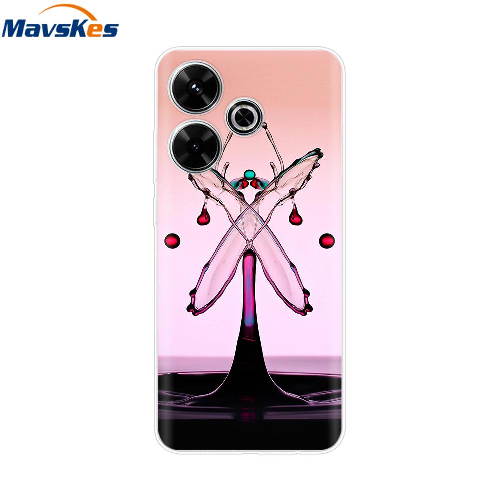 Чехол для Xiaomi Poco M6 4G Capa For Funda de teléfono Redmi 13 4G Задняя крышка For Etui Xiaomi Redmi 13 PocoM6 4G Phone Coque Para