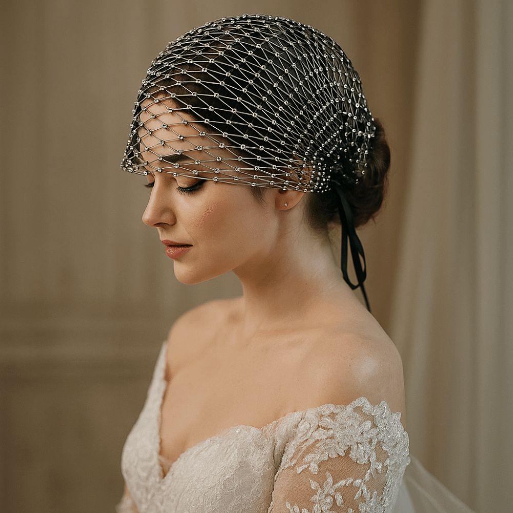 Эластичная шапочка-сетка для рыбалки, ажурная шапочка, элегантный аксессуар, свадебный головной убор, ночной клуб