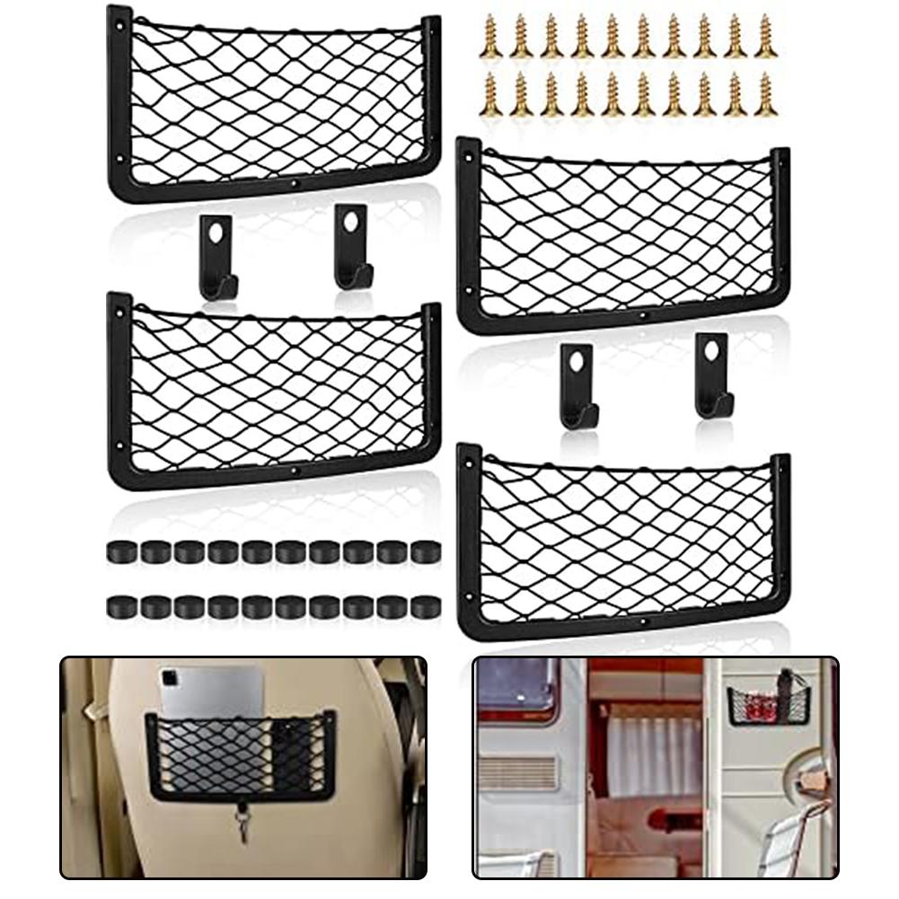 Practical Storage Organizer for Vehicles 4 Pack Mesh Design