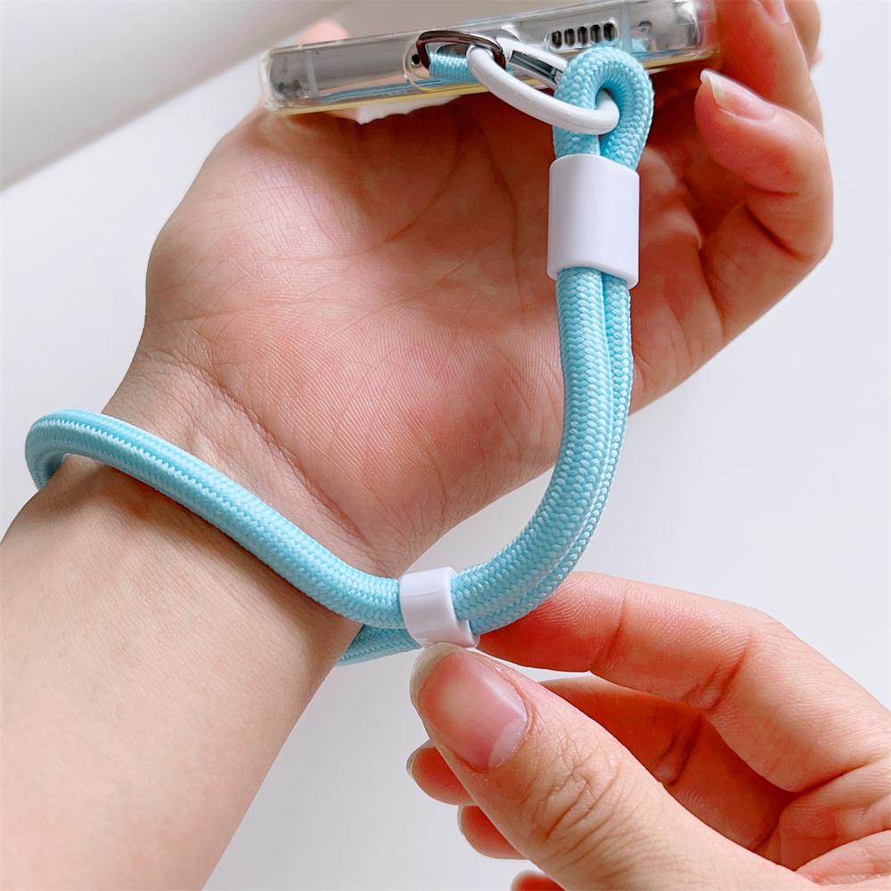 Регулируемый шнурок, подвесная веревка, ремешок на руку для мобильного телефона, универсальный короткий брелок, красочный защитный браслет на запястье