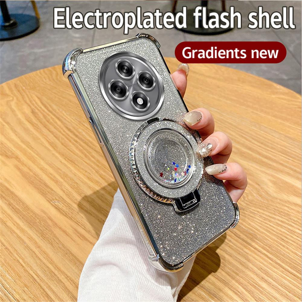 Магнитный чехол-подставка с зыбучим песком для телефона OPPO Reno 11F 5G 12 11 Pro A16 A16S A53S A54S A17 A5 A9 2020 Блестящая противоударная накладка