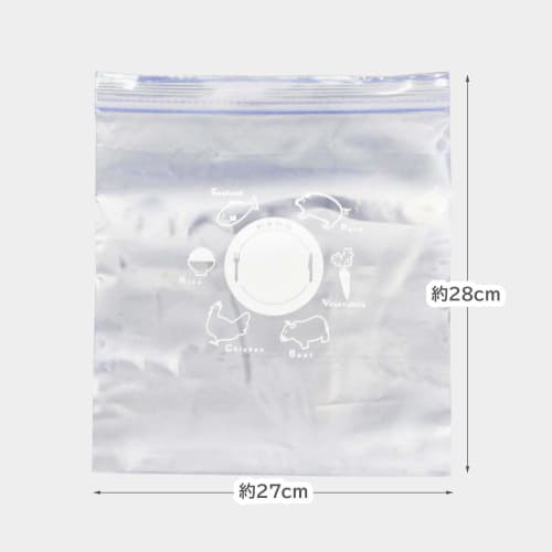 Yamato Bussan Commercial Double-Zipper Freezer Bags, Large, 60 count, Suitable for Freezing and Microwave Thawing, Food Sanitation Law Compliant, 27cm