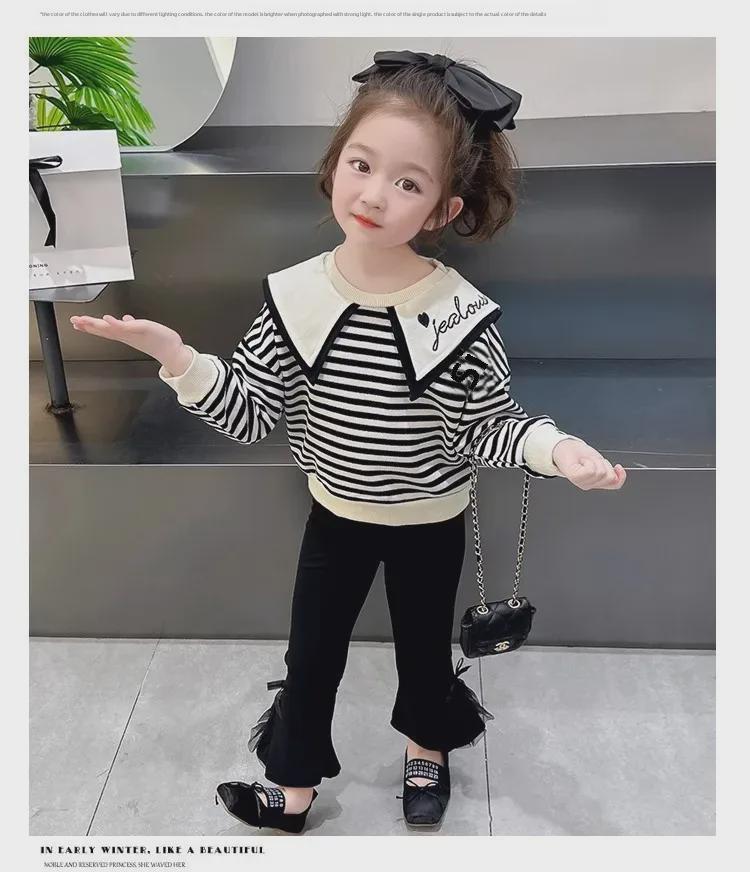 Брюки-клеш для девочек - корейские леггинсы весна/осень 2024 года