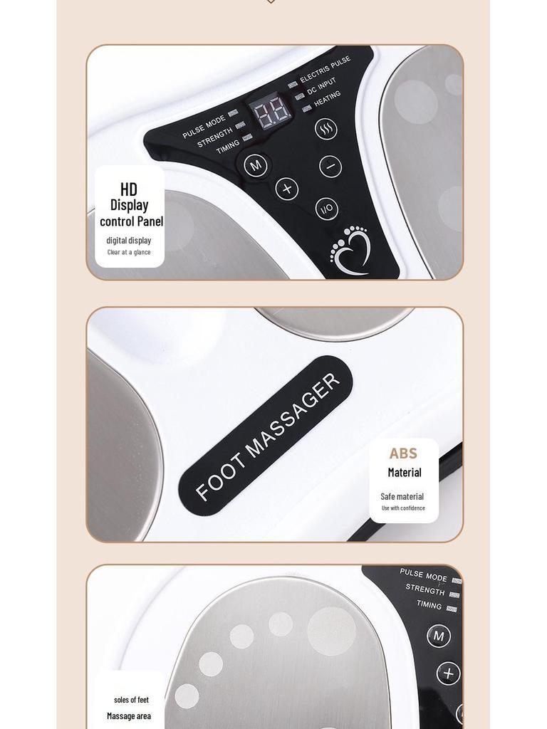 Электрический импульсный массажер для ног EMS акупунктурный коврик с теплотерапией