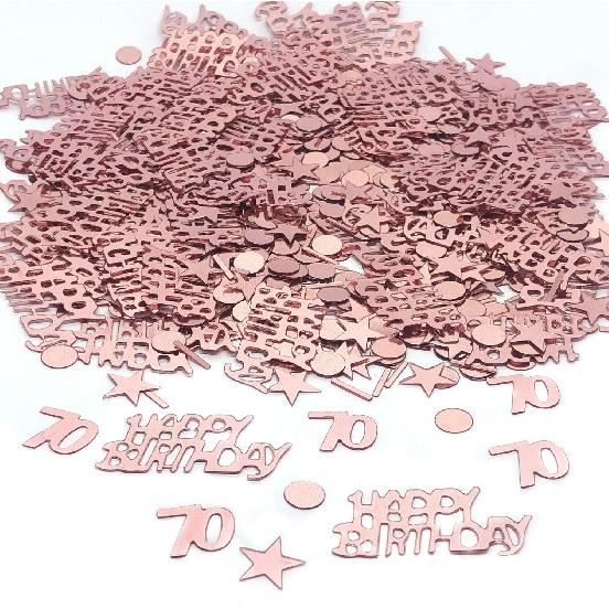 TFYU Happy Birthday Party Table Confetti - Twinkle Stars Foil Metallic Sequ & Special Events Table Scatters - 700pcs (Rose Gold) (80 Years Old)