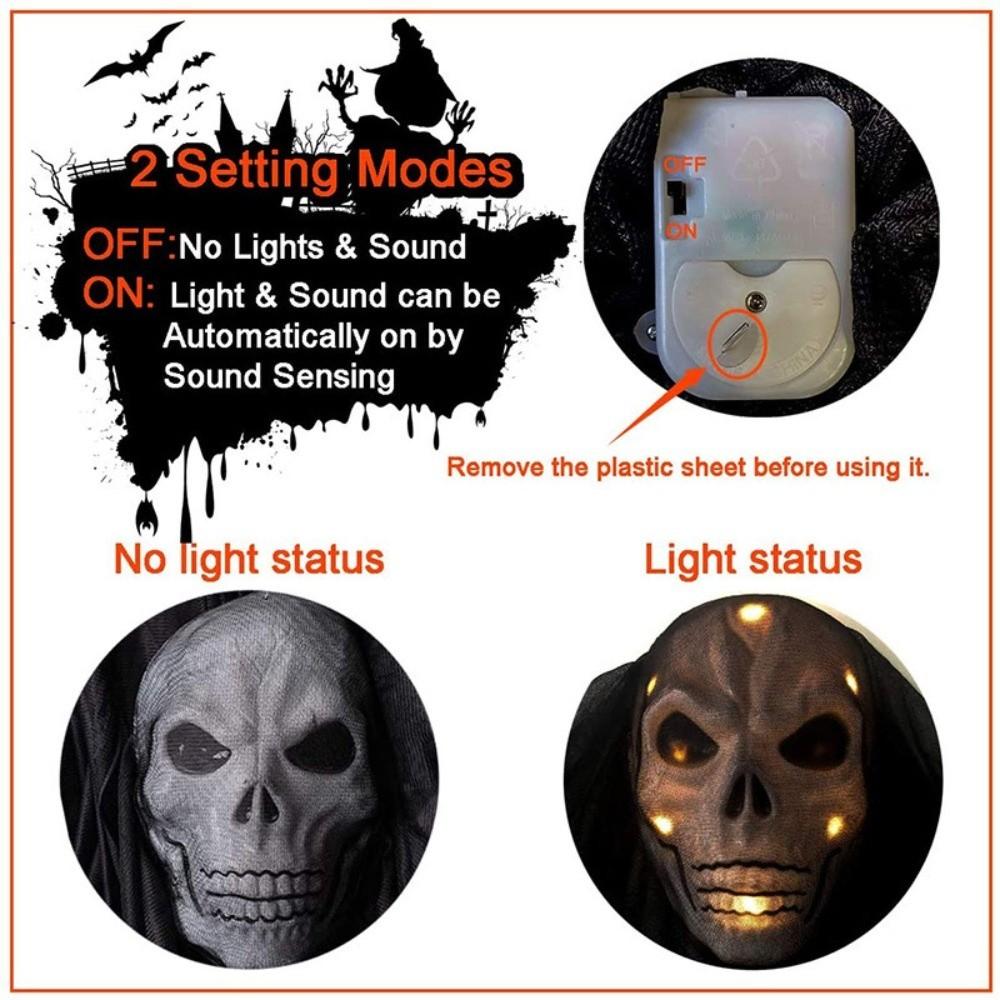 Mask Hanging Skull Ghost Glowing Ghost Ornament Halloween Decoration  Courtyard Decoration