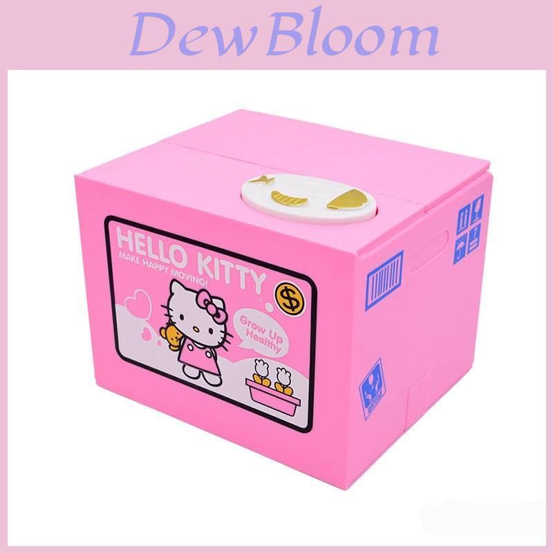 Hello Kitty Cartoon Resin Piggy Bank With Handcrafted Painting For Kids Gifts