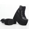 Унисекс готические панк ботильоны на щиколотке с каблуком 11 см и шнуровкой с застежкой-пряжкой