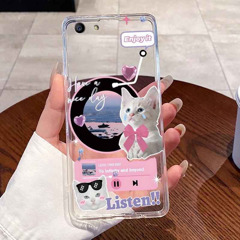 Casing For Oppo A83 Case For Oppo CPH1729 Phone Case Aesthetic Fashion Cute Cat Cartoon Transparent Soft TPU Silicone Back Cover