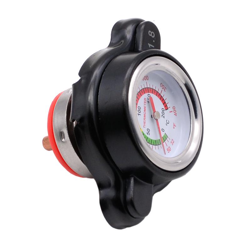 Universal High Pressure Radiator Cap Temperature Gauge, 1.8 Bar Radiator Cap 25.6Psi For Honda,Kawasaki,Suzuki,Yamaha,KTM