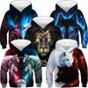 Real Wolf 3D Hooded Sweatshirt For Boys Spring Autumn A Variety Of Styles Kids Hoodies Coats 4-14 Years Teens Clothes