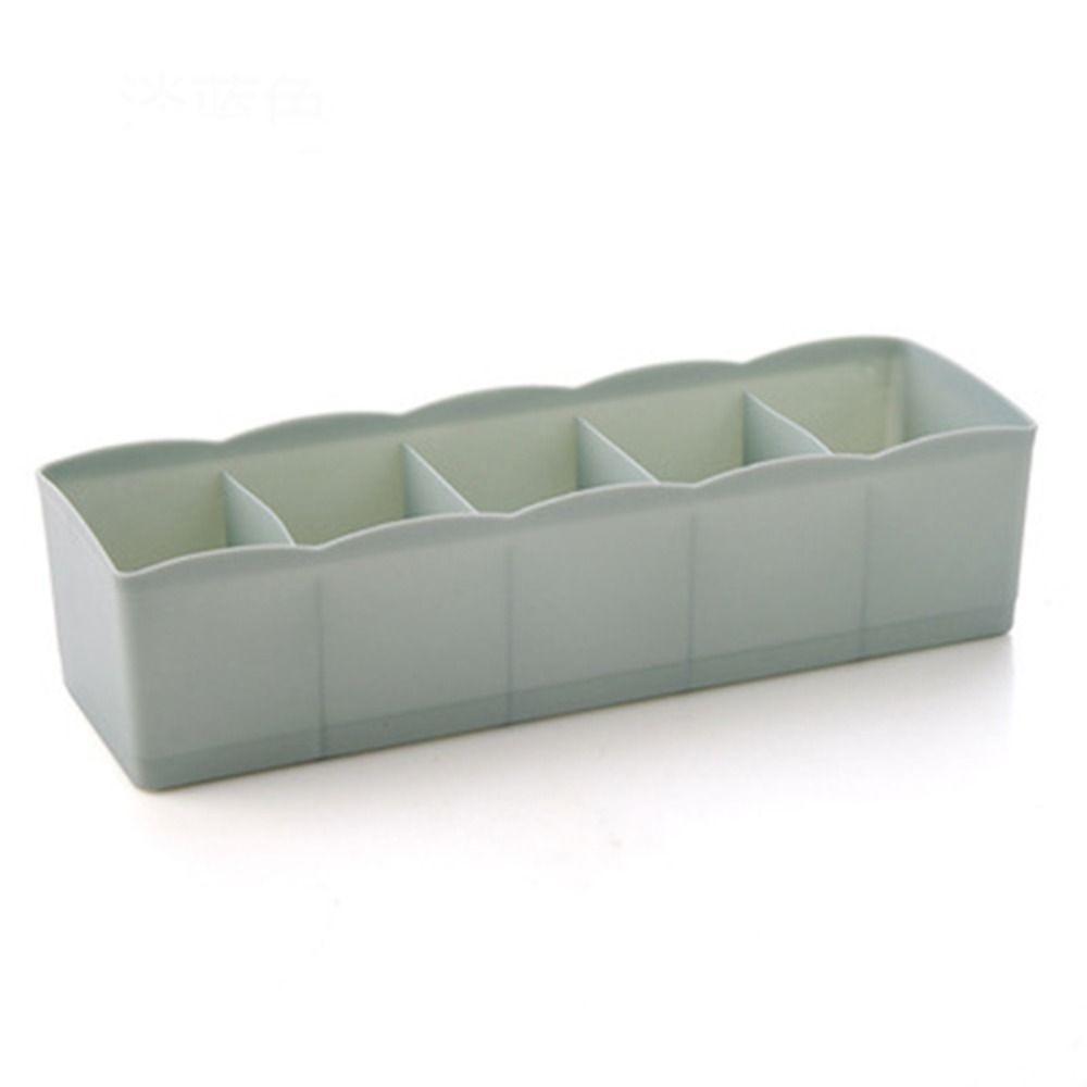 Коробка для хранения мелочей с пятью отделениями, контейнер для хранения, органайзер для нижнего белья и носков, разделитель для ящика