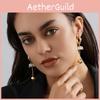 Geometric Alloy Fashionable Earrings For Women In Chic Gold Plated Finish
