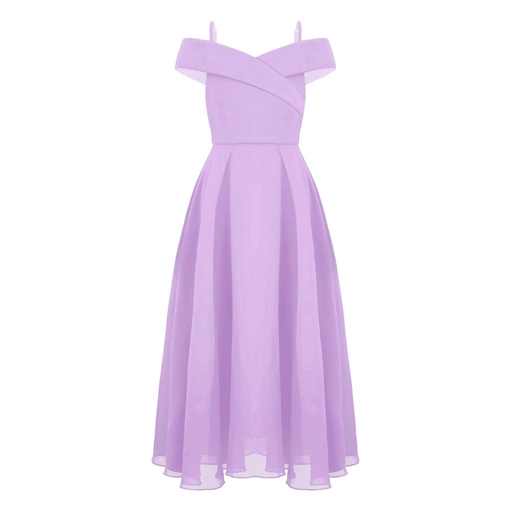 Длинное платье для девочек с открытыми плечами, элегантное вечернее платье макси, свадебное, танцевальное, бальное платье