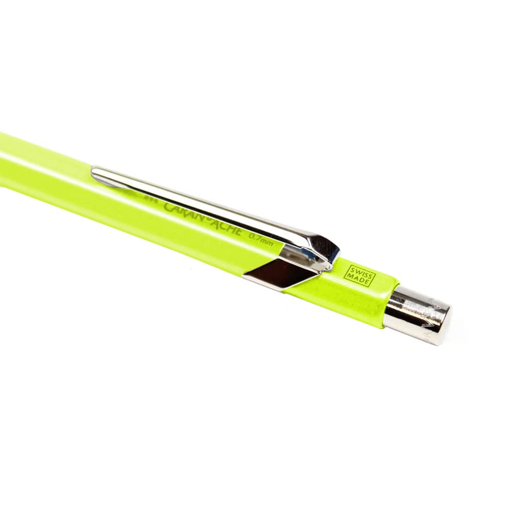 Caran 849 Classic Line Mechanical Fluorescent d'Ache Pencil, 0.7mm, Yellow, 0844-470