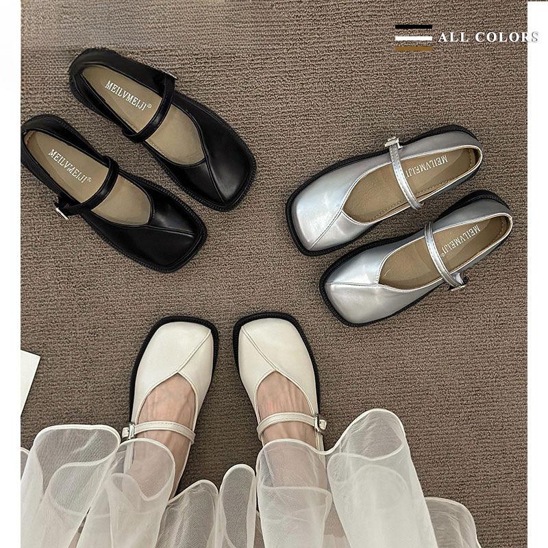 French gentle shoes flat Mary Jane shoes women's shoes 2025 new spring and summer with skirt single shoes soft-soled small leather shoes