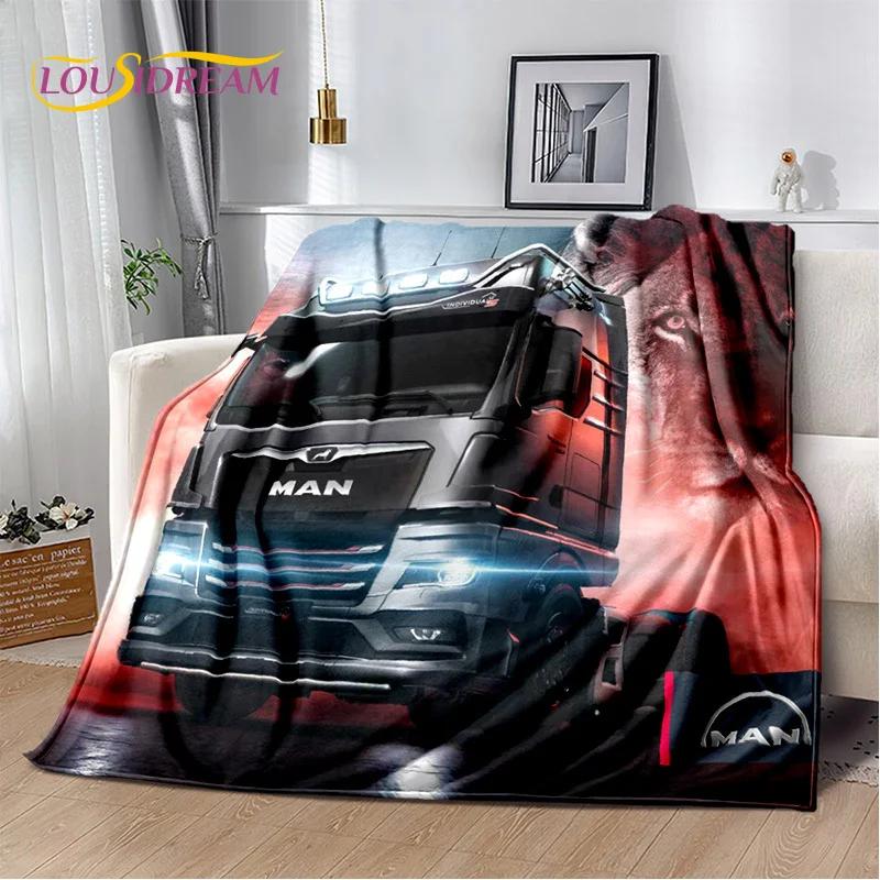 HD Man Truck Lorry 3D Печать Мягкие фланелевые одеяла, Плед Удобное одеяло для пикника Кровати Диваны Дома Спальня Подарки