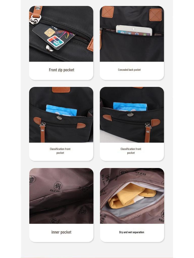 Unisex Large Capacity Travel Backpack with Wet/Dry Separation, Convertible Messenger, Shoulder, and Crossbody Bag.