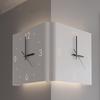 Светящиеся угловые настенные часы с полыми цифрами Бесшумная работа Простая установка Работающие от батареек двухсторонние угловые настенные часы