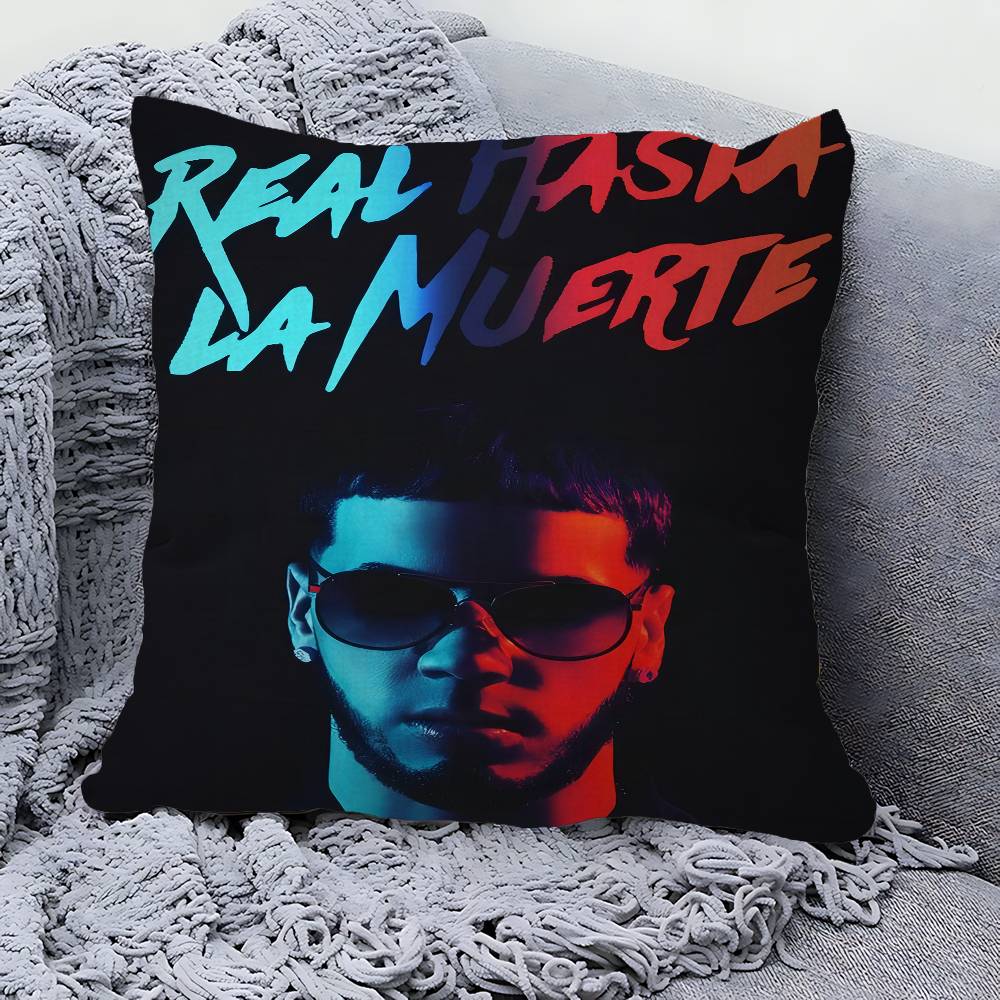Подушка с принтом рэпера Real A-Anuel AA 45*45 см Наволочка Декоративная наволочка Для домашней подушки Наволочка для подушки на диван