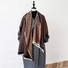 Geometric Stripes Are Contrasting Colors, Double-sided Imitation Cashmere Scarf, Winter High-end Warm Shawl