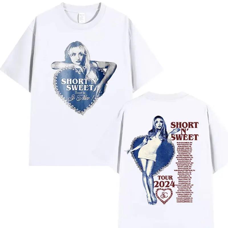 Футболки с графическим принтом музыкального тура Сабрины Карпентер 90-х годов, унисекс, женская ретро-футболка высокого качества, модная футболка, 100% хлопок, свободная футболка