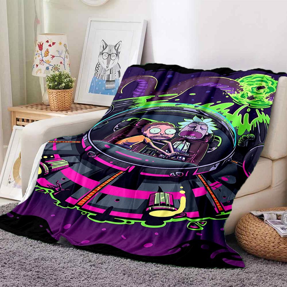 1 шт. Плед Рик и Морти Легкий фланелевый плед для дивана, кровати, путешествий, кемпинга, гостиной, офиса, дивана, кресла и кровати
