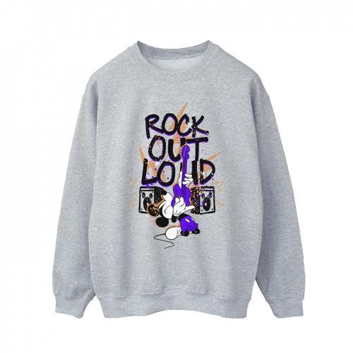 Disney Mens Mickey Mouse Rock Out Loud Sweatshirt