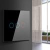 Touch Screen Sensor LED Light Switch 100V-250V Smart Wall Touch Switch EU Standard Crystal Glass Control Panel Lamp Switches