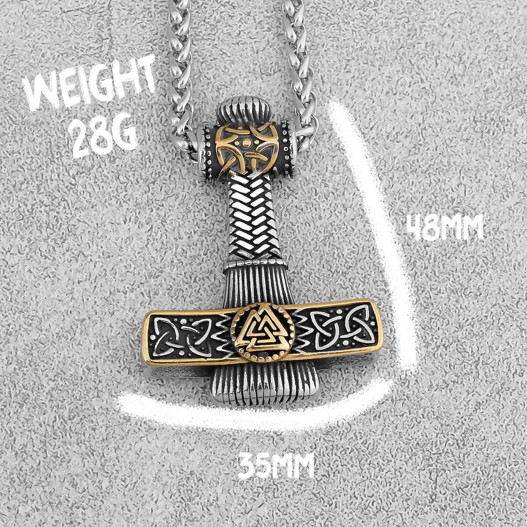 Скандинавский мужской винтажный кулон из нержавеющей стали, модный мужской модный кулон с молотком Тора викингов, подарок-амулет