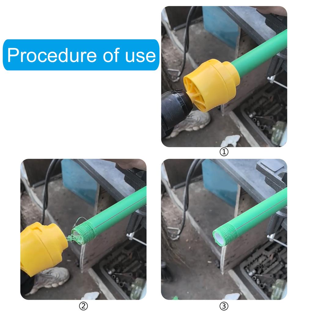 Набор инструментов для нарезания резьбы на трубах из ПВХ, резьбонарезной станок, адаптер для электрической дрели для сантехнических труб размером 1/2 дюйма, 3/4 дюйма и 1 дюйм