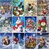 DIY Snowman 5D Diamond Painting Full Round Drill Rhinestone Cartoon Christmas Santa Claus Mosaic Cross Stitch Kits