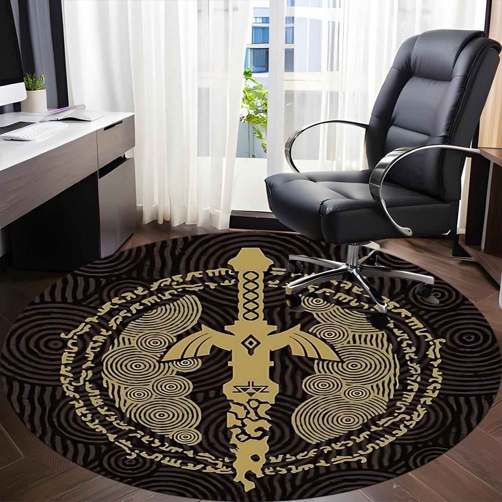 Legend of Zelda Office Round Area Rug, Under Office Chairs Bedroom Living Room Home Decor a0908150