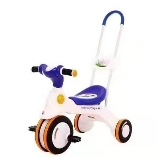 Lightweight Children's Tricycle with Music, Push Handle, and Pedals
