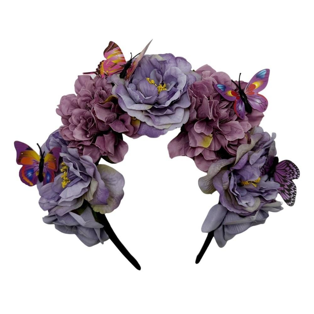 Bohemian Style Hair Hoop Artificial Flowers Headdress Trend Hairband  Women