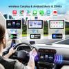 7-дюймовая автомобильная магнитола Double Din с беспроводным CarPlay и Android Auto, Android 13, Bluetooth 4.1, 2 ГБ+32 ГБ, GPS, усилитель 25 Вт