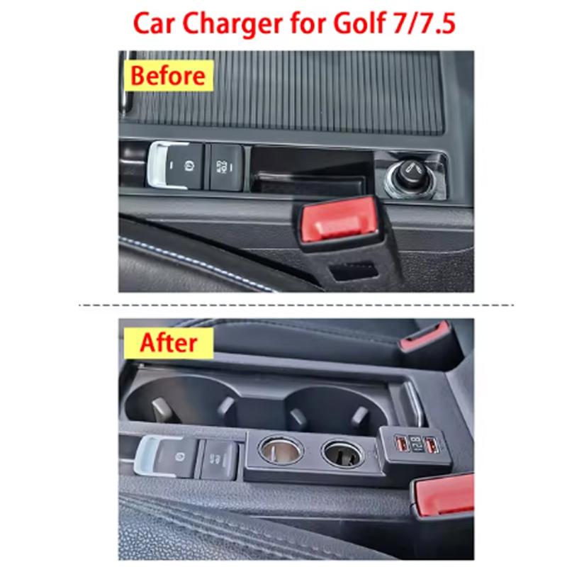 KEN CHUANG Автомобильное зарядное устройство для Volkswagen Golf 5 6 Eos MK5 Golf 7 / 7.5 Jetta Scirocco Прикуриватель USB Разветвитель Быстрая зарядка
