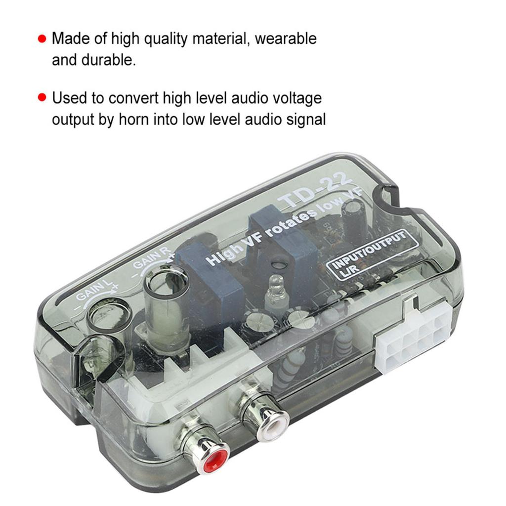 Автомобильный аудио конвертер Стерео Высокочастотный в Низкочастотный Преобразователь Уровня Динамика с Проводом Управления