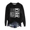 Women's Fashion Round Neck Pullover Top Long Sleeve Tee Printed Sweatshirt