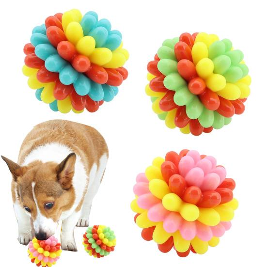 Dog Chew Toy Ball Spiky Dog Chew Ball Oral Care Heavy-Duty Rubber Molar Ball Toy for Medium Large Dogs Strong Chewers