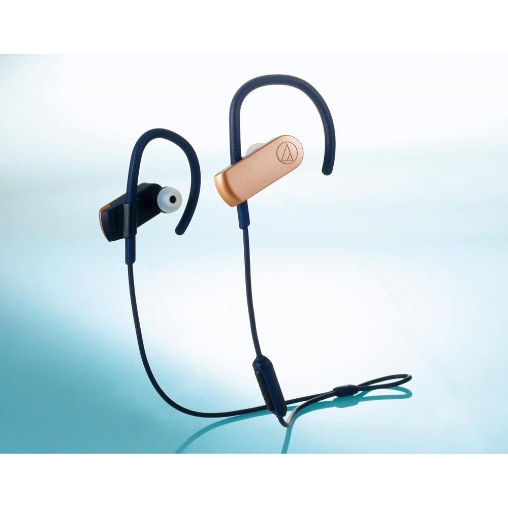 Беспроводные наушники Audio Technica SonicSport, водонепроницаемые спортивные Bluetooth с пультом управления, микрофоном, розовое золото Ath Sport70bt Rgd, розовое золото