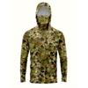 Mens Long Sleeve UV Protection Fishing Shirt With Hood Face Cover Quick Dry Breathable Outdoor Wear