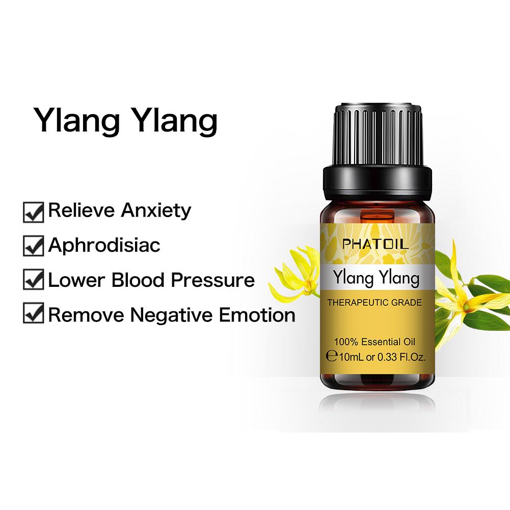 PHATOIL 10/20/30 мл эфирное масло растения иланг-иланг для здорового успокаивающего воздуха, свежий уход, снижение артериального давления, ароматическая свеча «сделай сам», цветочное арома-масло