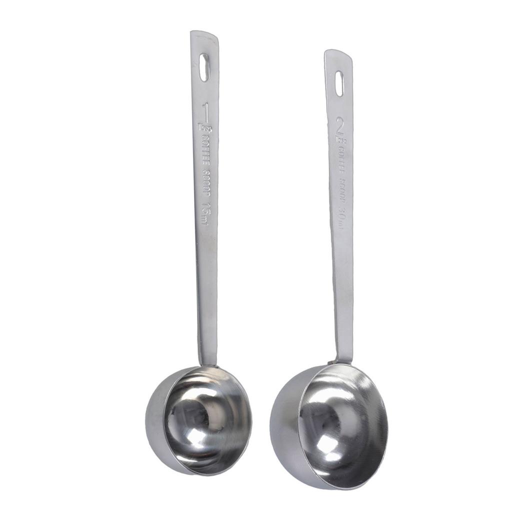 2PCS 304Stainless Steel Tablespoon Measuring Spoon with Long Handle Measuring Utensils for Grinding Coffee and Baking