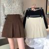 Corduroy Skirt Spring and Autumn High Waist Slimming Design Pleated Skirt  A Word Short dress Women
