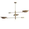 3 Light Pendant Mid Century Modern Raw Brass Sputnik chandelier Cylinder light F