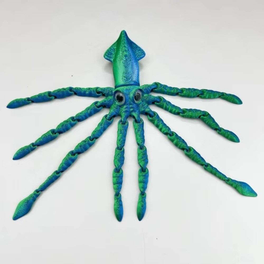 Action Figures 3D Printed Model Toy Movable Joints Octopus Model New Squid Model For Kids Gift