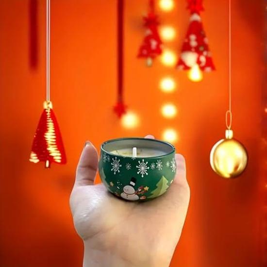 Восковой набор из 3 ароматических свечей с рождественским ароматом, разноцветные, 5,8 х 3,8 см для релаксации, дома, офиса, стола в гостиной, идеальный подарок для рождественских украшений