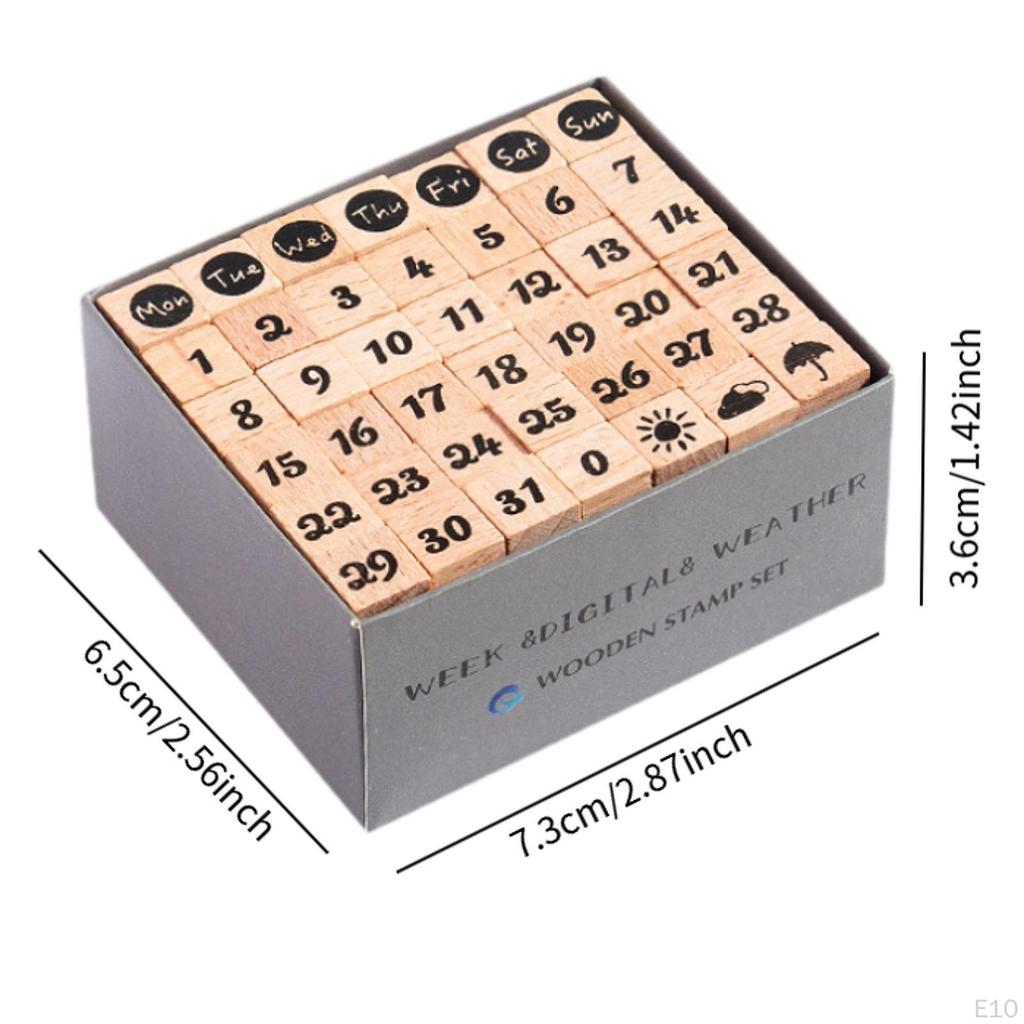 42 шт. Деревянные штампы Художественные ремесла Ручная работа Легкий ретро-дизайн Креативный резиновый